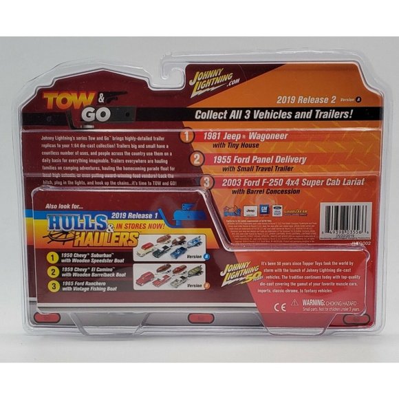 Johnny Lightning Tow & Go 1:64 1955 Ford Panel Delivery & Travel Trailer VER B  - Picture 2 of 6